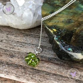 Peridot Cluster August Birthstone Necklace